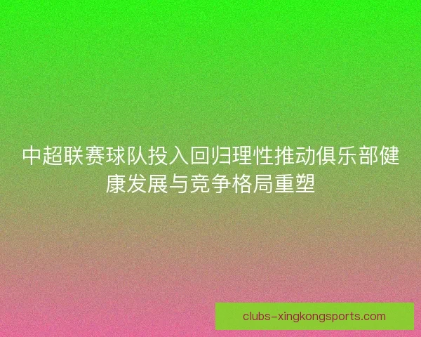 中超联赛球队投入回归理性推动俱乐部健康发展与竞争格局重塑